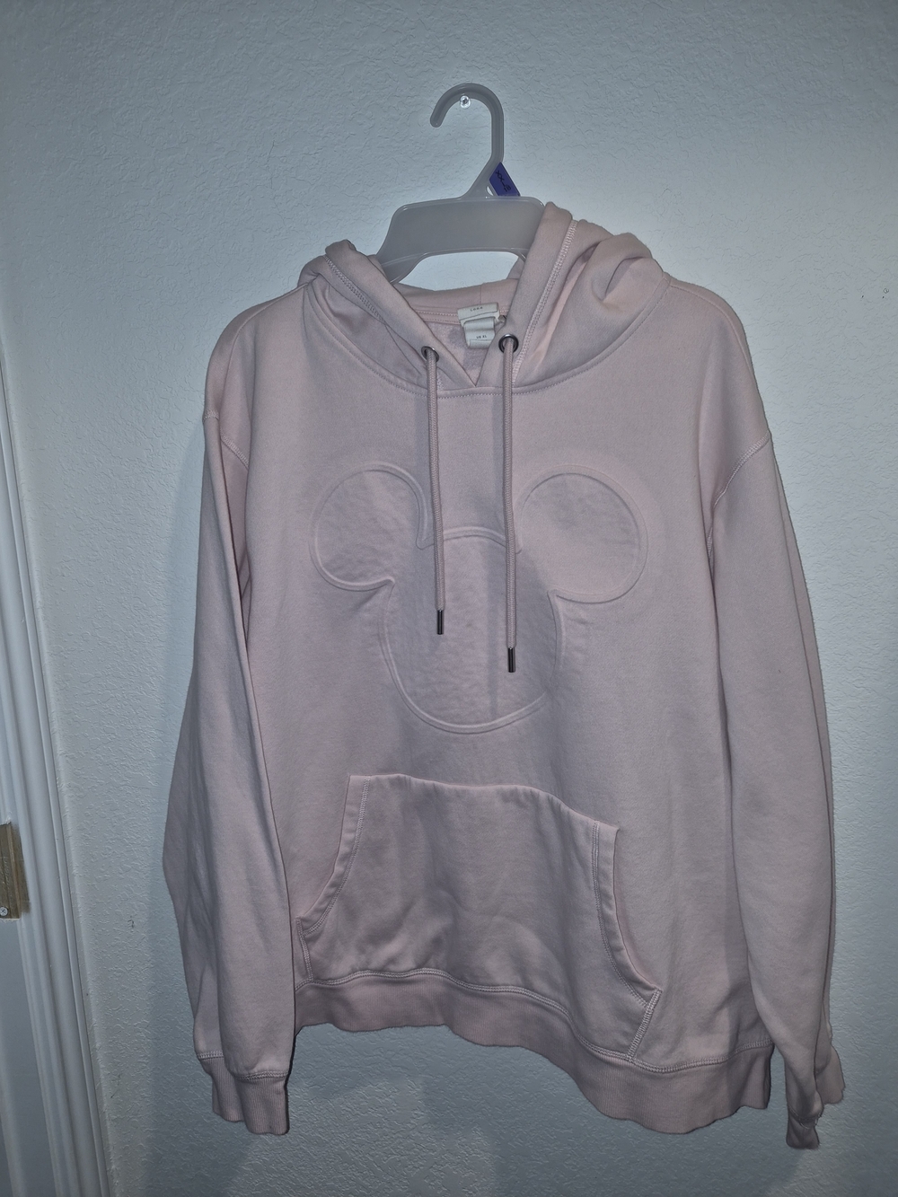 H&M Soft Pink Women's Hoodie Sweatshirt with Embossed Mickey Design